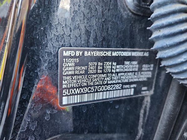 2016 BMW X3 xDrive28i — VINS