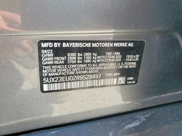2024 BMW X5 xDrive40i — VINS