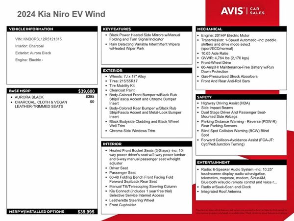 2024 KIA NIRO Wind