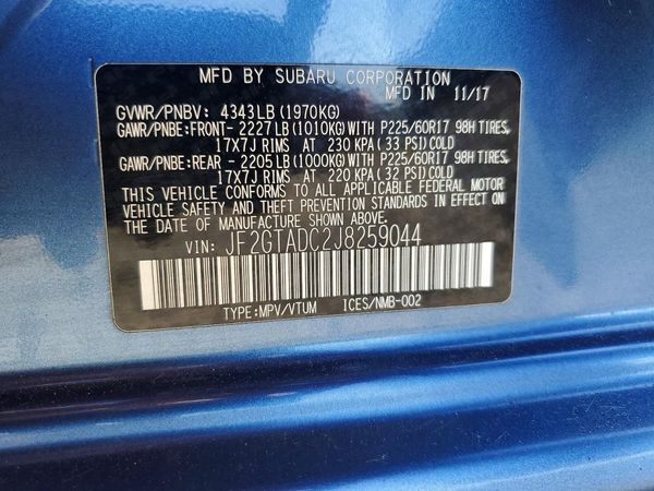 2018 SUBARU CROSSTREK Premium+ES+BSD — VINS