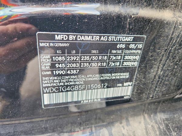 2015 MERCEDES-BENZ GLA GLA250 4-MATIC — VINS