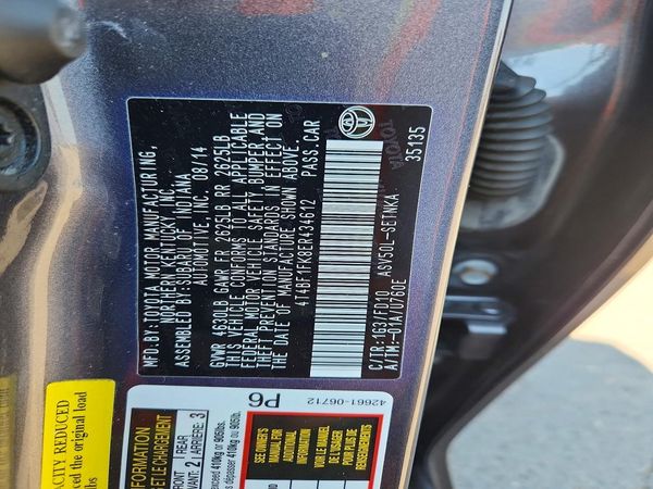 2014 TOYOTA CAMRY — VINS