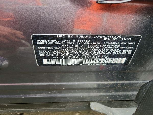 2022 SUBARU FORESTER Sport — VINS