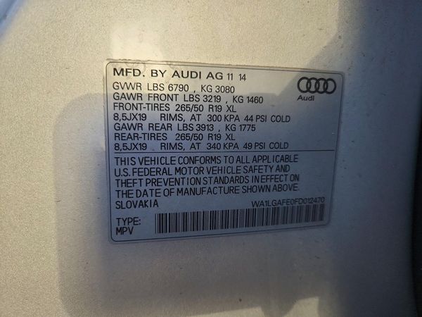 2015 AUDI Q7 Premium Plus — VINS