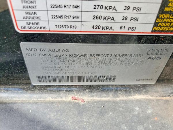 2012 AUDI A3 quattro Premium Plus — VINS