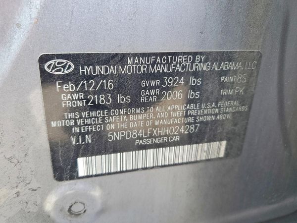 2017 HYUNDAI ELANTRA — VINS