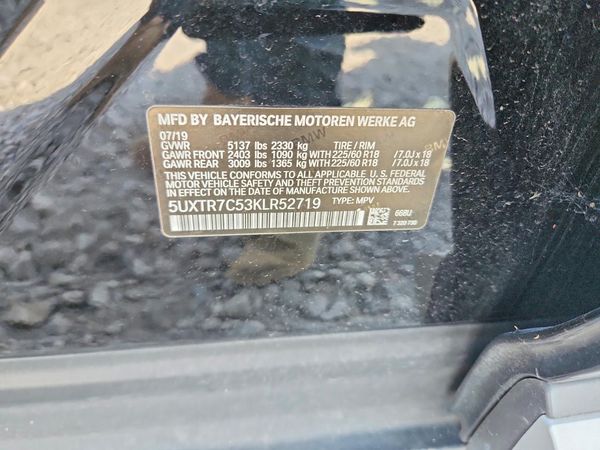 2019 BMW X3 sDrive30i — VINS