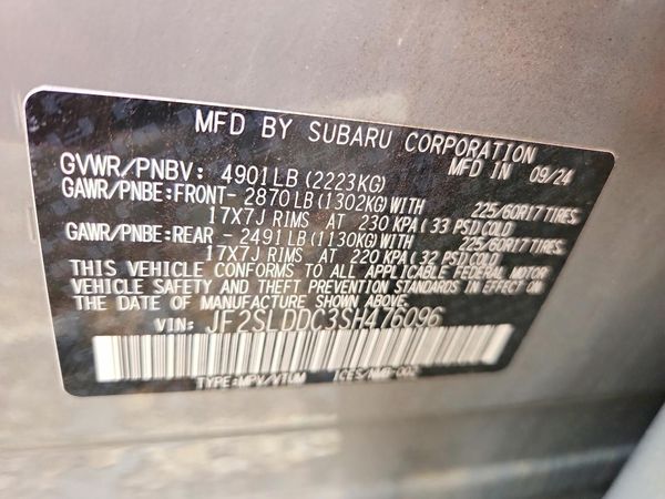 2025 SUBARU FORESTER Premium — VINS