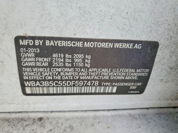 2013 BMW 3 SERIES — VINS