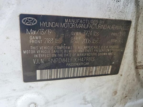 2019 HYUNDAI ELANTRA — VINS