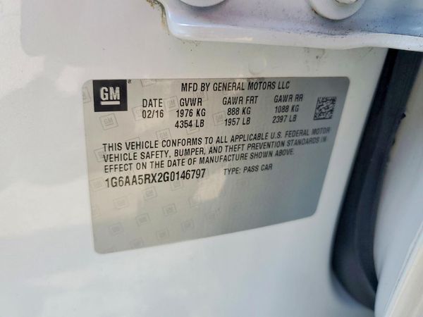 2016 CADILLAC ATS Standard — VINS