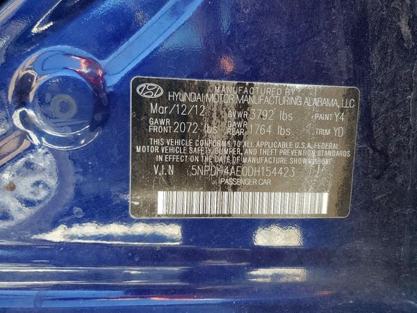 2013 HYUNDAI ELANTRA — VINS