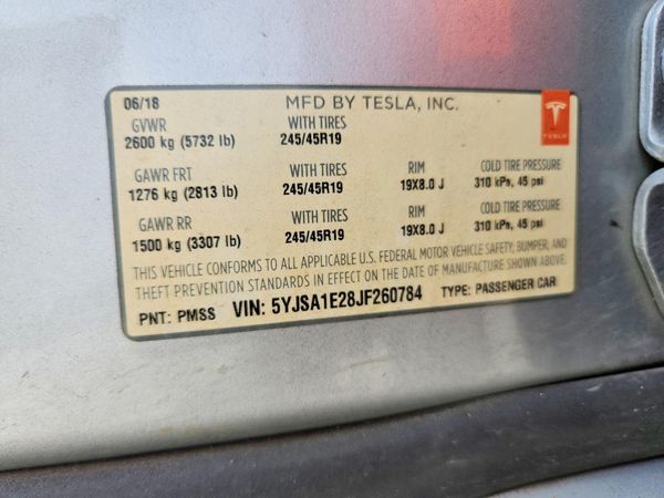 2018 TESLA MODEL S — VINS