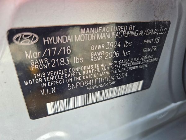 2017 HYUNDAI ELANTRA — VINS