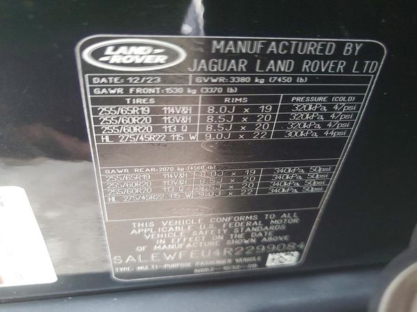 2024 LAND ROVER DEFENDER 130 Outbound — VINS