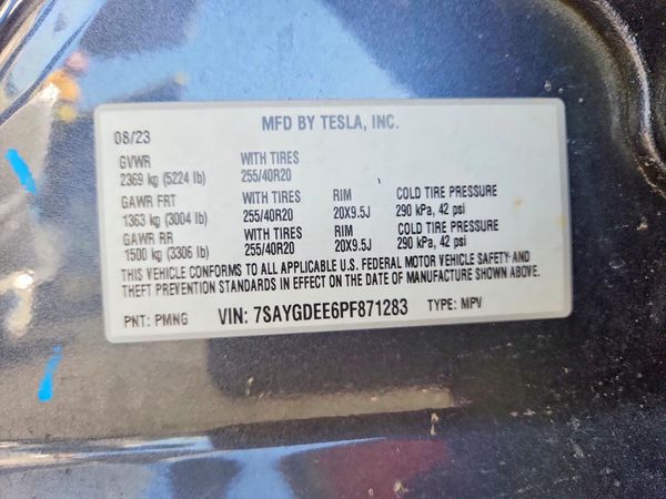 2023 TESLA MODEL Y — VINS