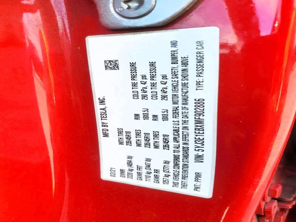 2021 TESLA MODEL 3 — VINS