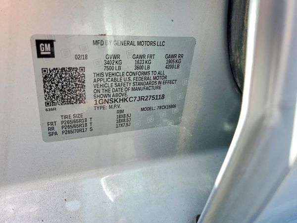 2018 CHEVROLET SUBURBAN LT — VINS
