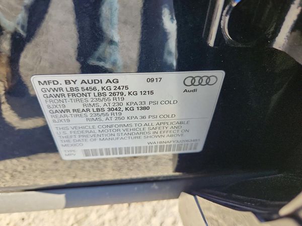 2018 AUDI Q5 quattro Premium Plus — VINS