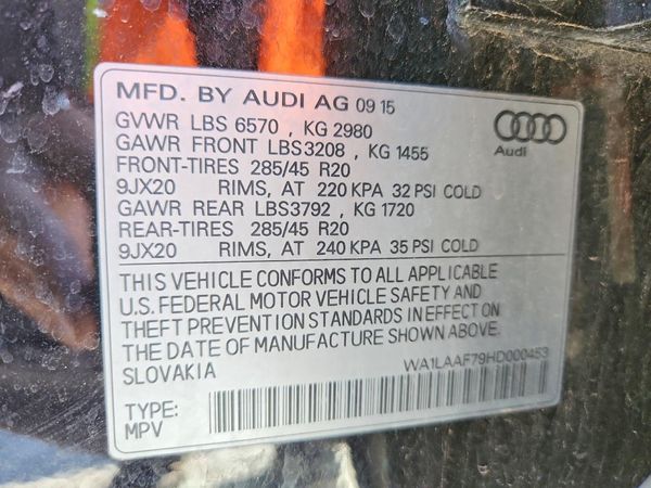 2017 AUDI Q7 quattro Premium Plus — VINS