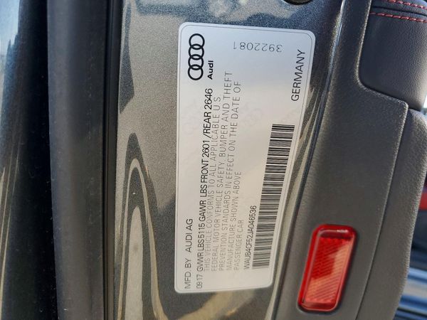 2018 AUDI S5 — VINS