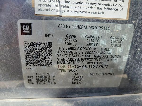 2018 CHEVROLET COLORADO LT — VINS