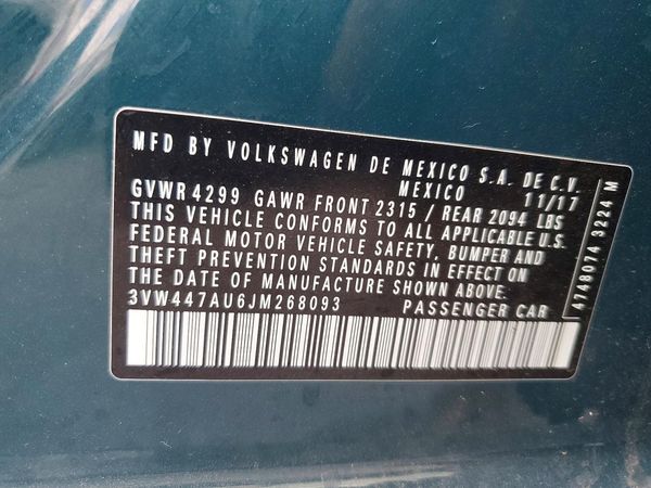 2018 VOLKSWAGEN GTI S, SE, Autobahn — VINS