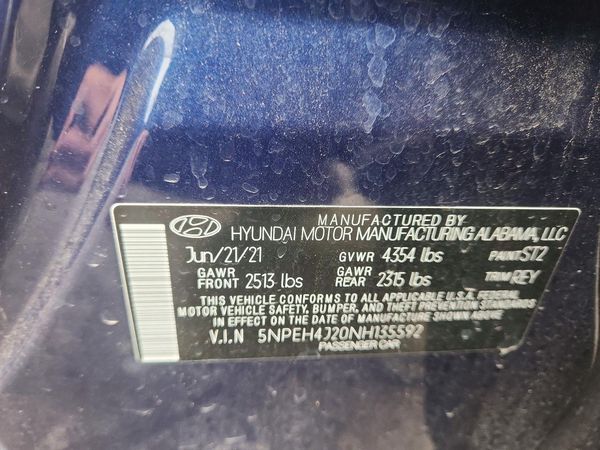 2022 HYUNDAI SONATA Limited — VINS