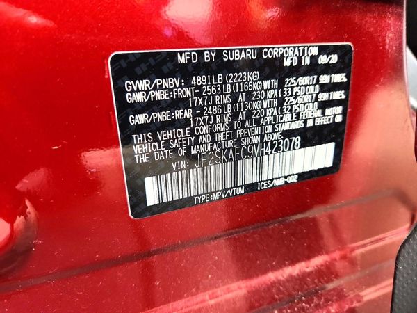 2021 SUBARU FORESTER Premium — VINS