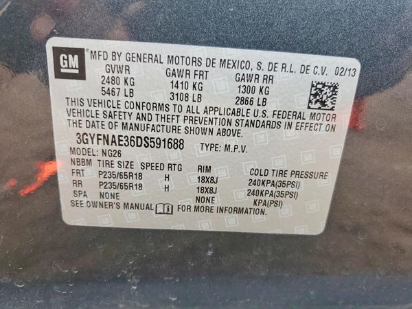 2013 CADILLAC SRX Base — VINS