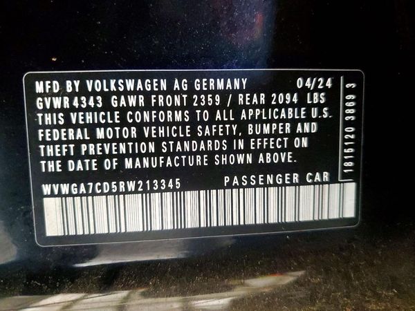 2024 VOLKSWAGEN GTI S — VINS