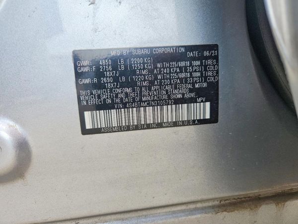 2022 SUBARU OUTBACK Limited — VINS