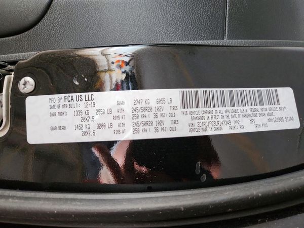 2020 CHRYSLER PACIFICA Touring — VINS