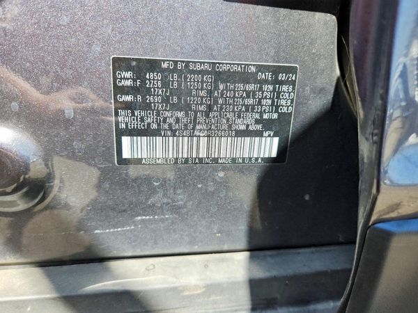2024 SUBARU OUTBACK Premium — VINS