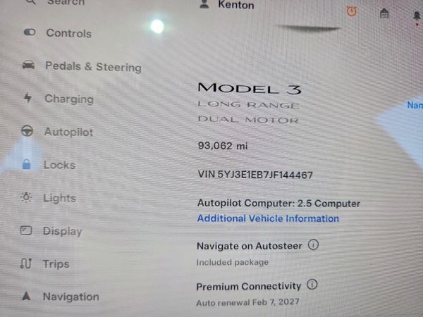 2018 TESLA MODEL 3 — ODOM