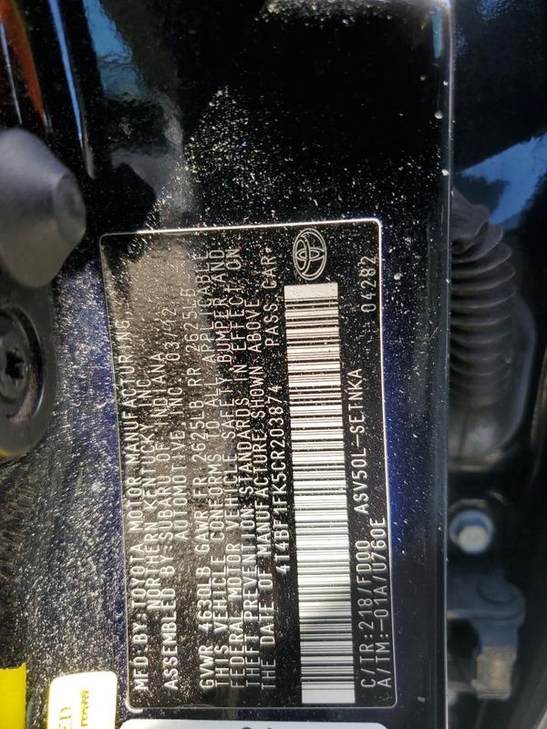 2012 TOYOTA CAMRY
