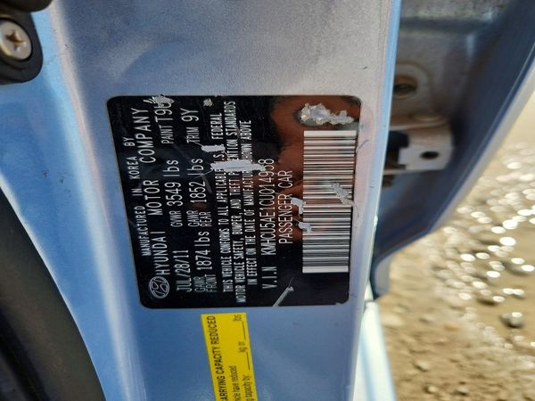 2012 HYUNDAI ACCENT GLS (Middle grade) — VINS