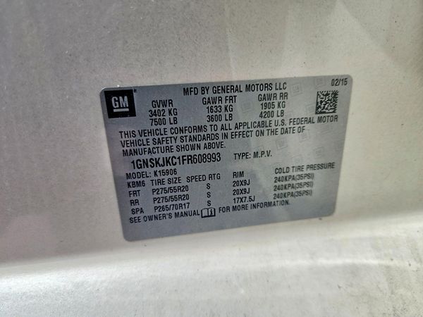 2015 CHEVROLET SUBURBAN LT — VINS