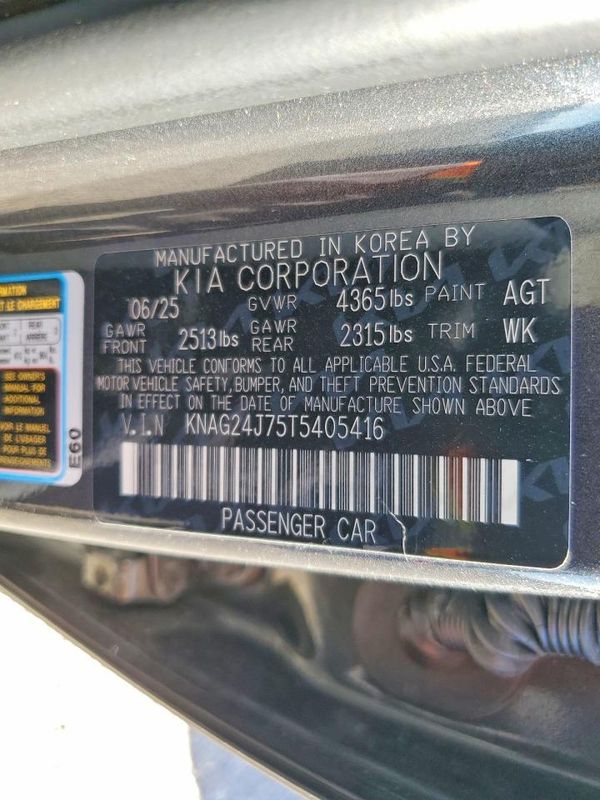 2026 KIA K5 LXS — VINS
