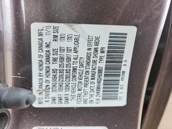 2016 HONDA CRV SE — VINS