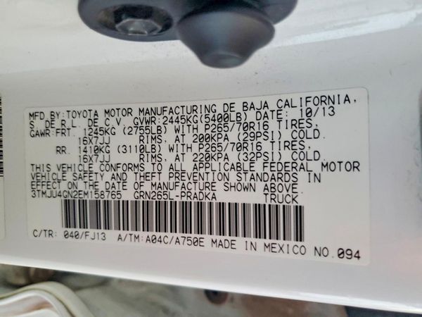 2014 TOYOTA TACOMA Delux Grade — VINS