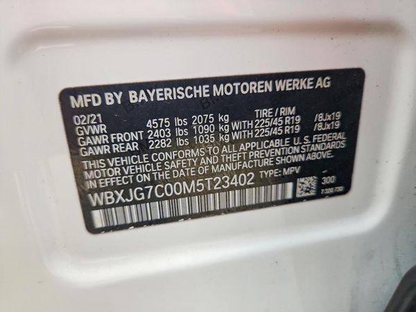 2021 BMW X1 sDrive28i — VINS