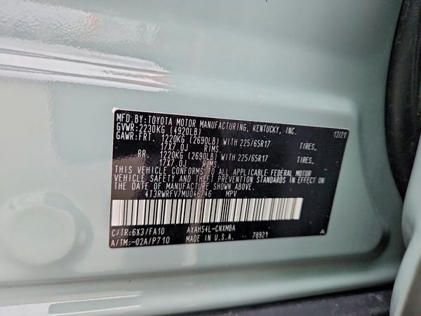 2021 TOYOTA RAV4 XLE HV — VINS