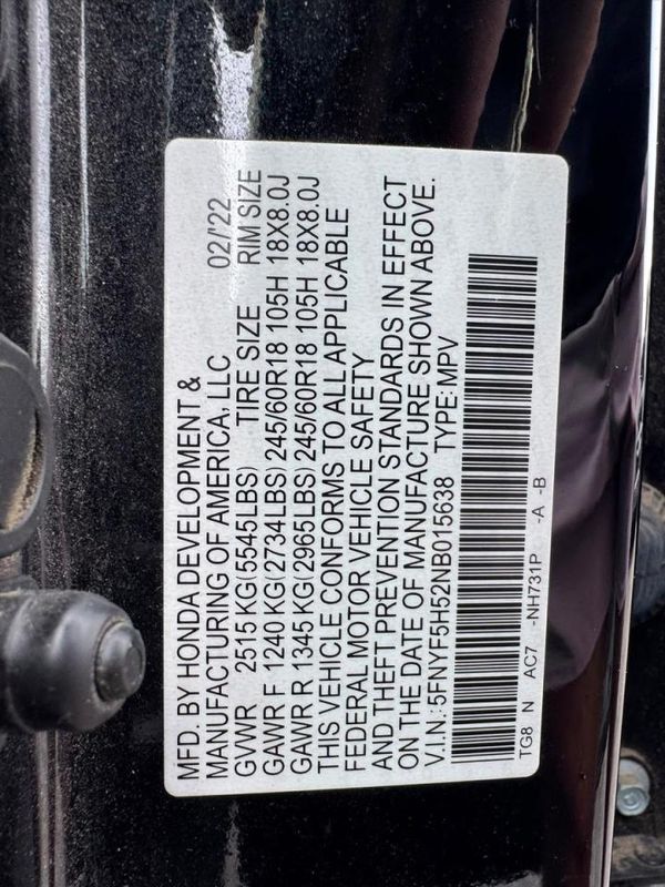 2022 HONDA PILOT EXL