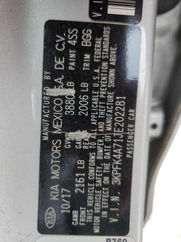 2018 KIA FORTE LX Base
