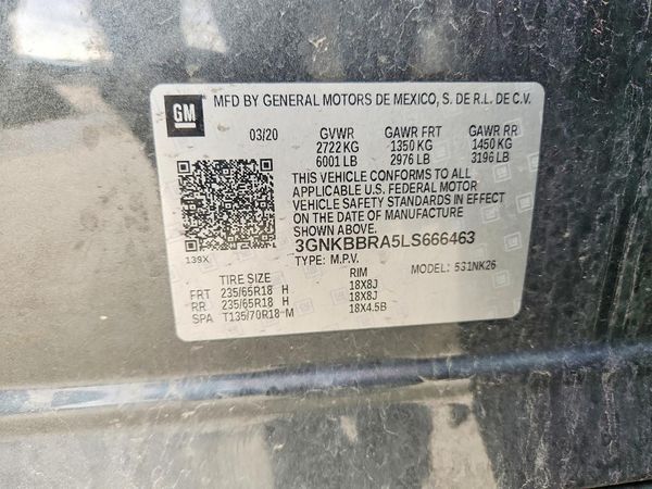 2020 CHEVROLET BLAZER 1LT — VINS