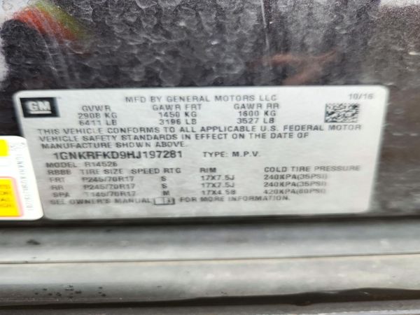 2017 CHEVROLET TRAVERSE LS — VINS