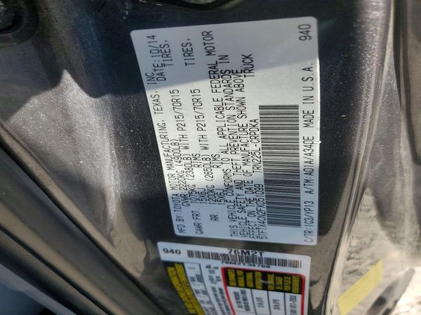 2015 TOYOTA TACOMA Delux Grade — VINS
