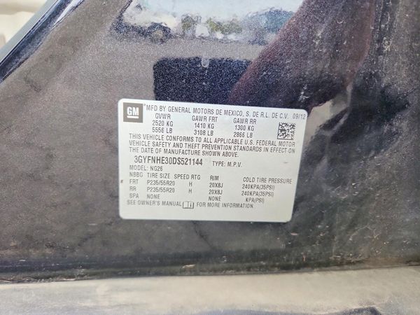 2013 CADILLAC SRX Performance — VINS