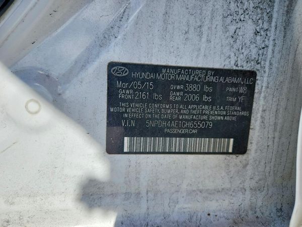 2016 HYUNDAI ELANTRA — VINS